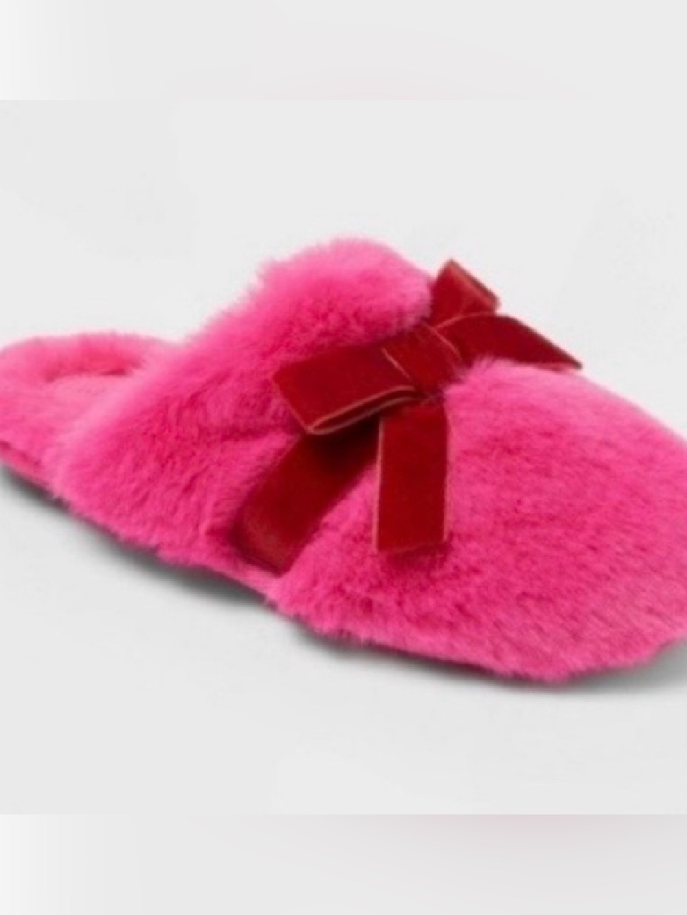 Kids' Amoret Plush Scuff Slippers - Cat & Jack™ Pink Girl Size M (2-3) New